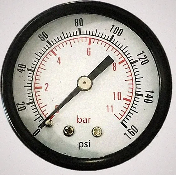 10 x 2" Back Mount Air Compressor Pressure Pneumatic Gauge 0-160 PSI 1/4" NPT