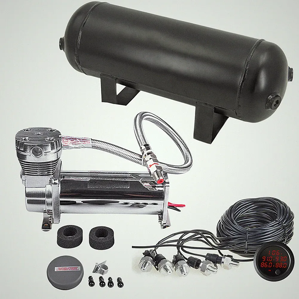 200 PSI Air Compressor + 3 Gallon Air Tank + 5 in 1 Display Air Pressure Gauge