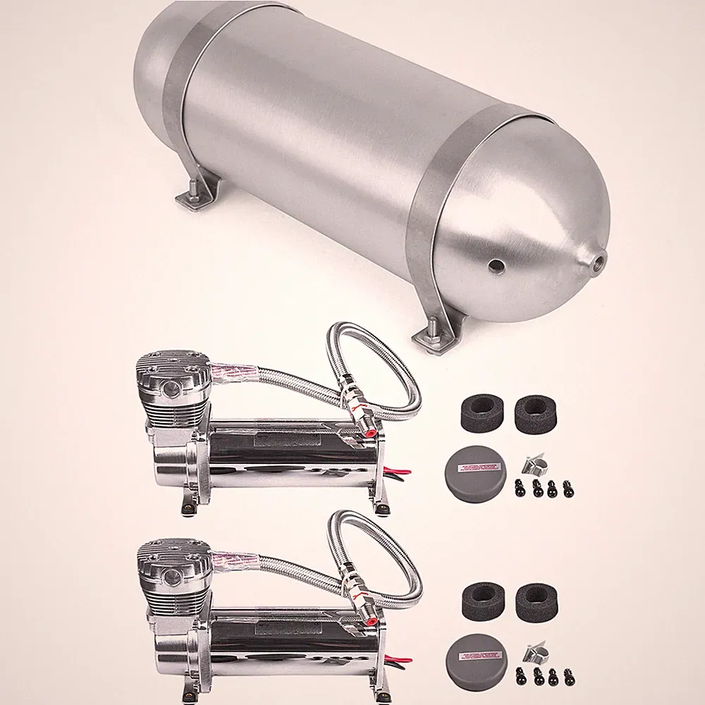 3 Gallon Aluminum Air Tank with 2PS 200PSI Air Compressor Kit 12V