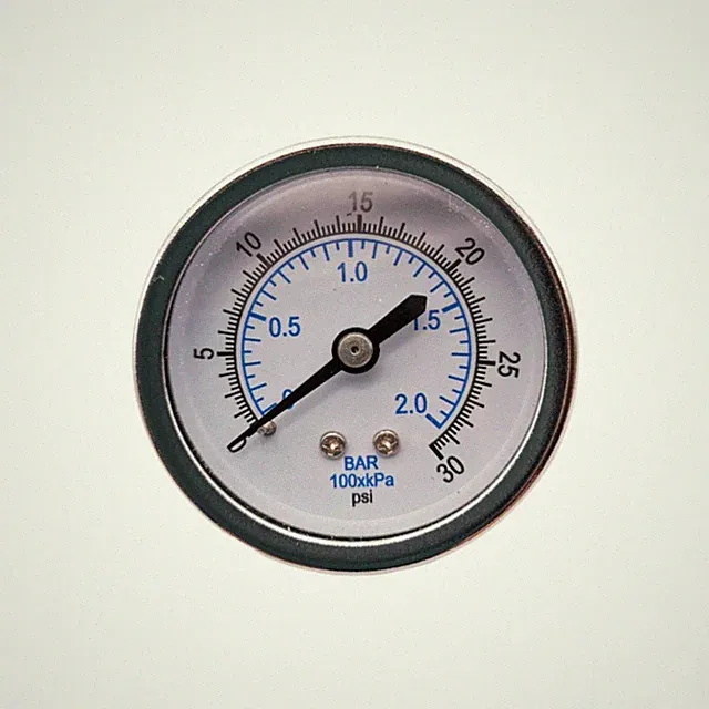 Air Compressor Pressure Gauge 0-30 PSI 1/4" NPT Back Mount 2" Face
