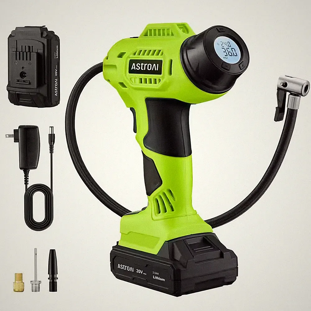 Cordless 160PSI Tire Inflator with 20V Battery, Portable Air Compressor with Dig