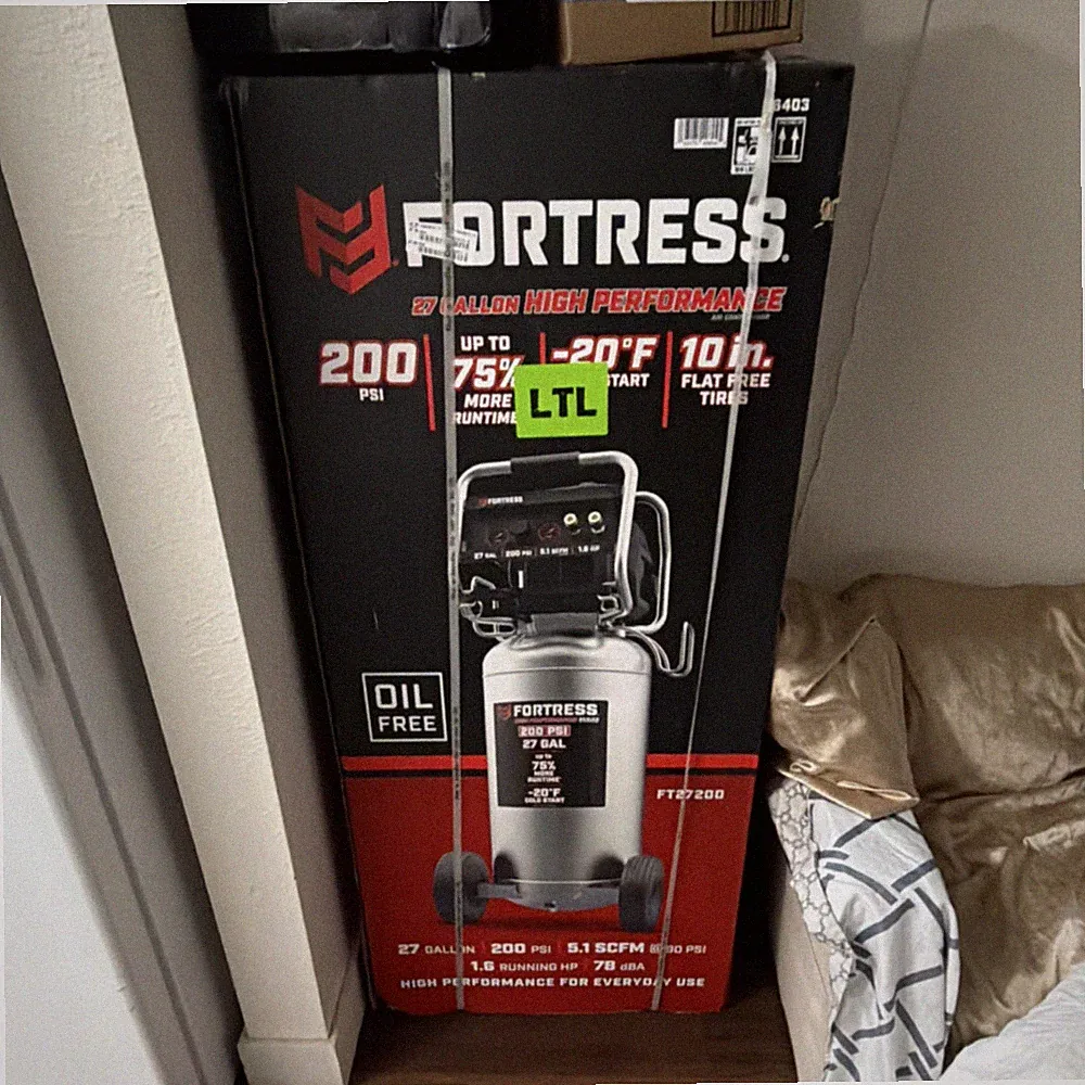 Fortress 27 Gallon High Performance Oil-Free Air Compressor 200 PSI 120V