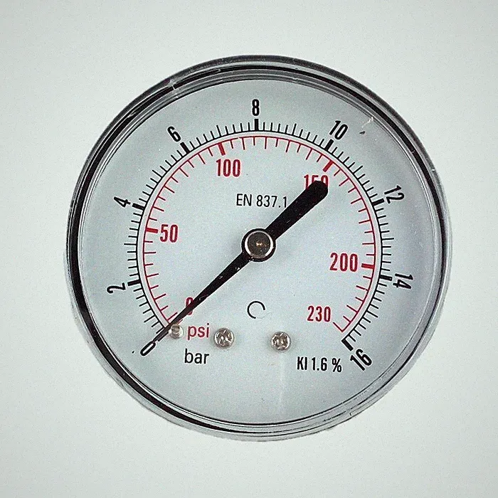 Heavy Duty Air Compressor Pressure Gauge 0-230 PSI 1/4" NPT Back Mount 2" Dial